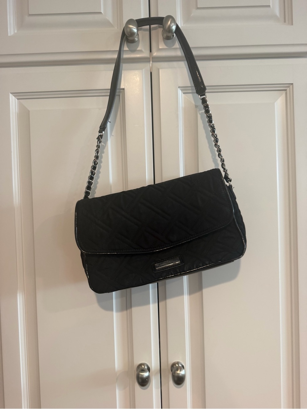 Vera Bradley Quilted Black Chain Shoulder Bag